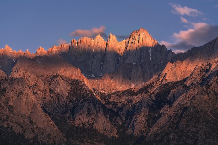 california, mountain, sunrise, Mt Whitney, HD wallpaper