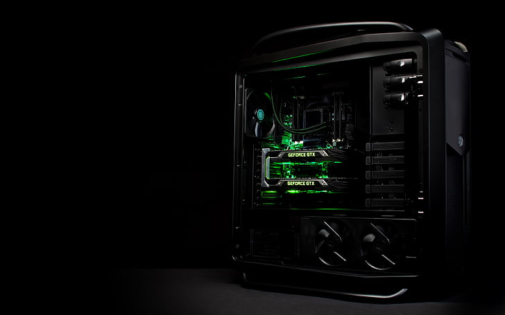black and green computer system unit component, Nvidia, PC gaming, HD wallpaper