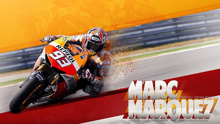 Marc Marquez, Repsol Honda, motorcycle, Moto GP, competition, HD wallpaper
