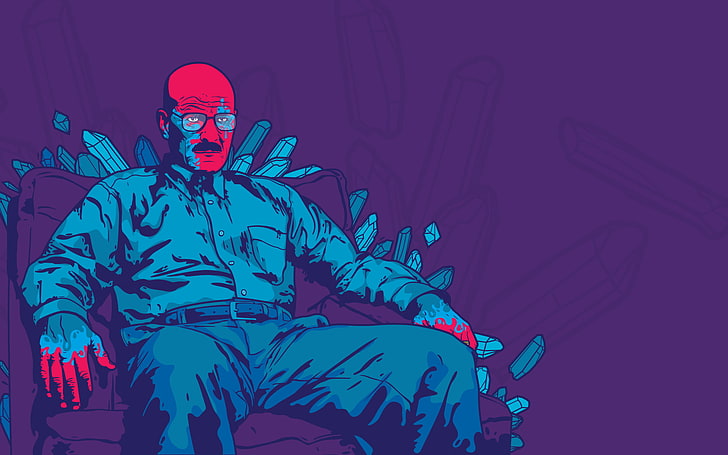 blue and red man sitting on chair clip art, Breaking Bad, Walter White, HD wallpaper