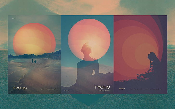blue, violet, orange, graphic design, cyan, Sun, pink, Scott Hansen, HD wallpaper