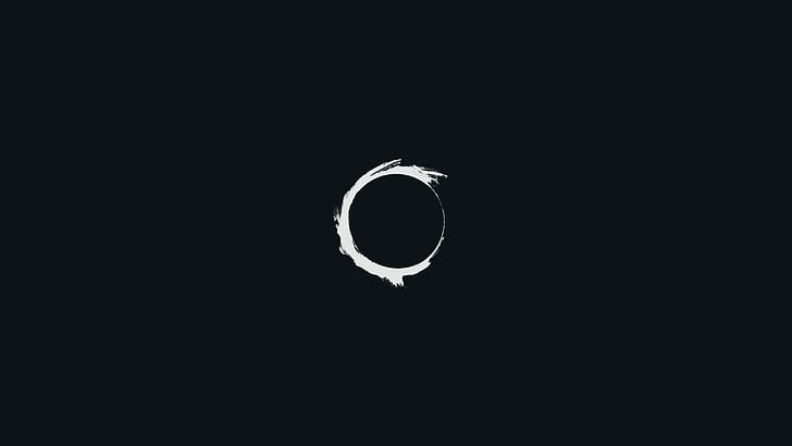 minimalism simple black circle gray olafur arnalds, copy space, HD wallpaper