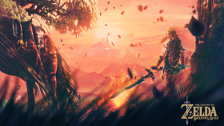 HD wallpaper: Zelda, The Legend of Zelda: Breath of the Wild, Link, sunset  | Wallpaper Flare