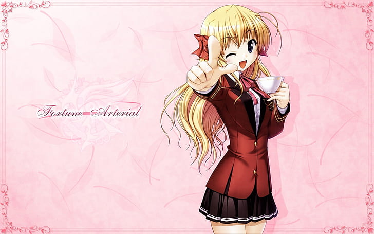 Fortune Arterial anime girl, fortune arterial anime character, HD wallpaper