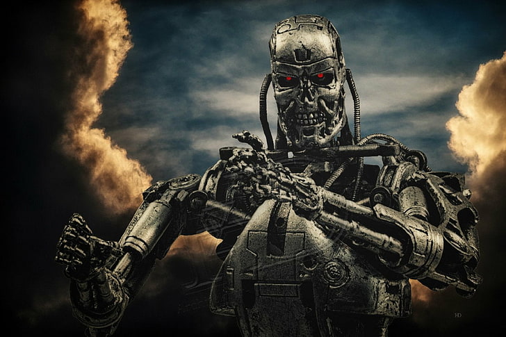Terminator, 500px, weapon, human representation, fear, horror, HD wallpaper