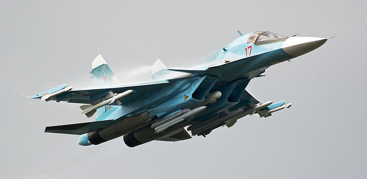 Russian Air Force, Sukhoi Su-34, warplanes, air vehicle, airplane, HD wallpaper