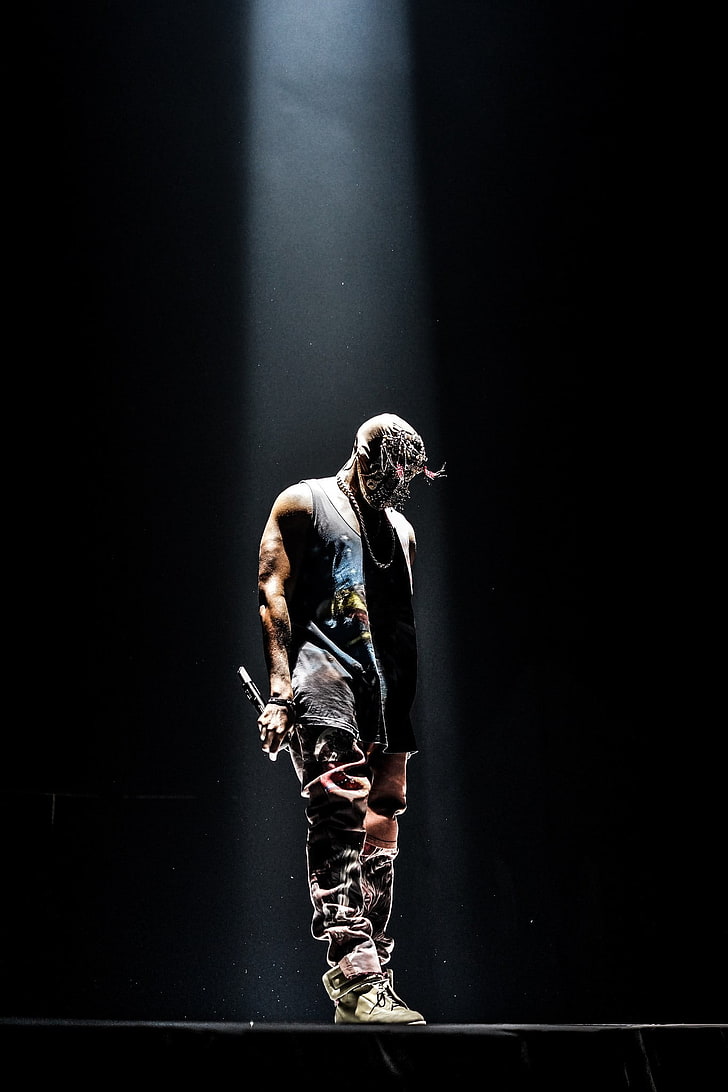 men's black tank top, Yeezus, Kanye West, athlete, indoors, sport, HD wallpaper