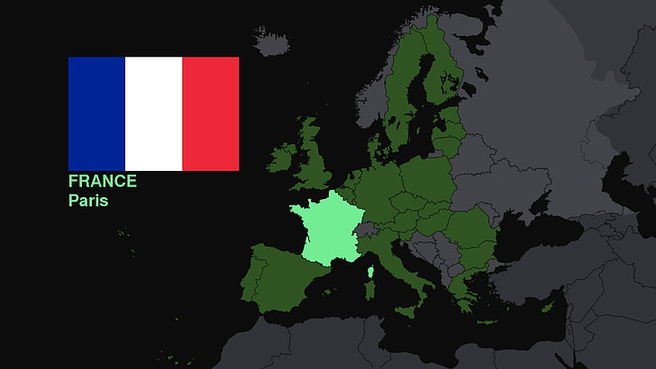 France, Europe, map, flag, no people, communication, silhouette, HD wallpaper