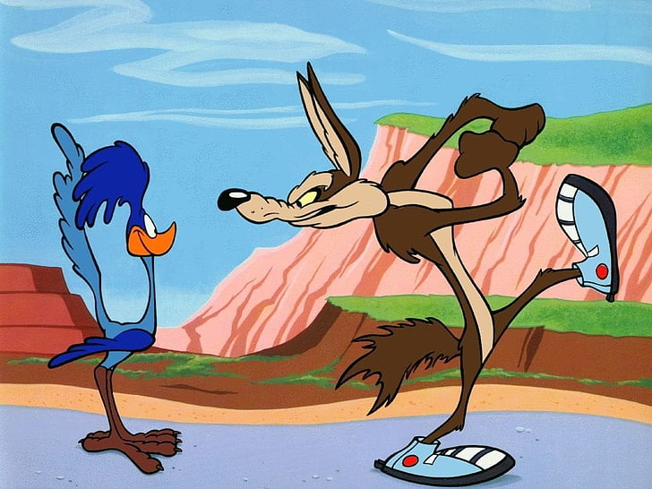 HD wallpaper: Road Runner and Willie Cayote, Wile E. Coyote, cartoon,  Looney Tunes | Wallpaper Flare