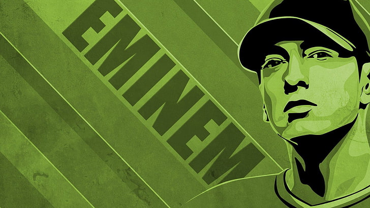 Eminem poster, green color, representation, no people, sport
