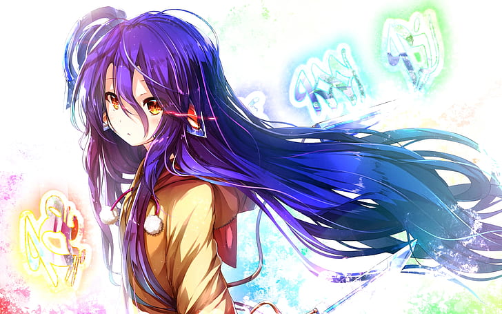 no game no life, shuvi dola, purple hair, hoodie, Anime, HD wallpaper