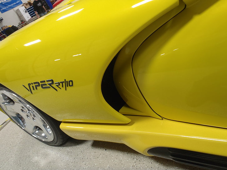 Dodge Viper, Dodge Viper SRT10, car, yellow, mode of transportation, HD wallpaper