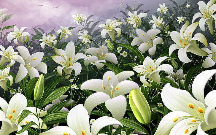 Hd Wallpaper Flowers Lily Garden