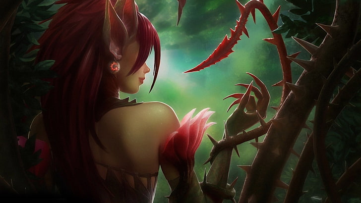 woman with thorn tail fictional character wallpaper, Zyra, League of Legends, HD wallpaper