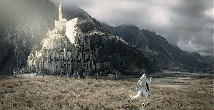 gandalf the lord of the rings the return of the king the lord of the rings wizard minas tirith gondor, HD wallpaper