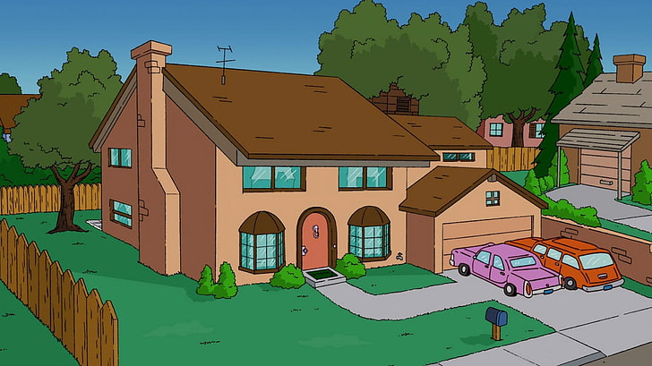 The Simpsons, house, cartoon, TV, built structure, building exterior, HD wallpaper
