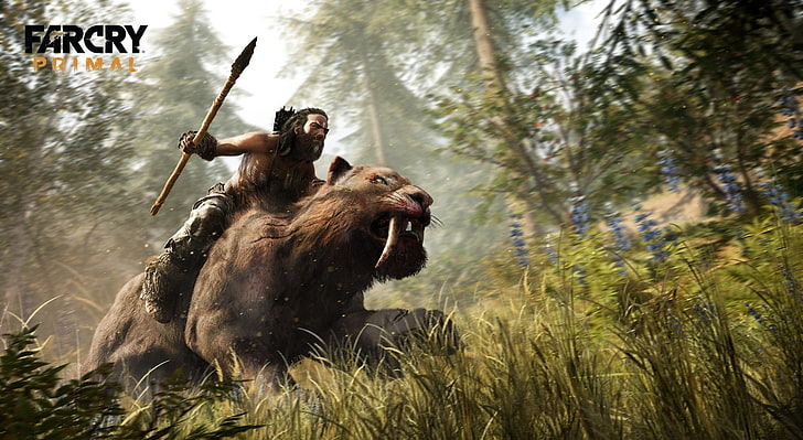 Far Cry Primal Sabertooth Beastmaster, Farcry Primal game poster, HD wallpaper