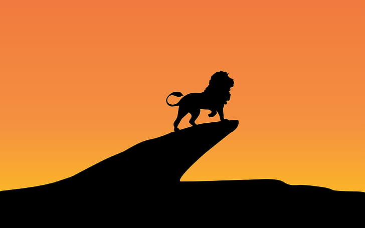 Lion King Silhouette Minimal 4K 8K, HD wallpaper