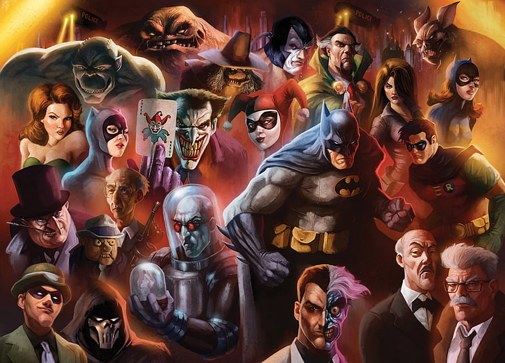 HD wallpaper: Batman and Harley Quinn wallpaper, art, characters, Cat woman  | Wallpaper Flare