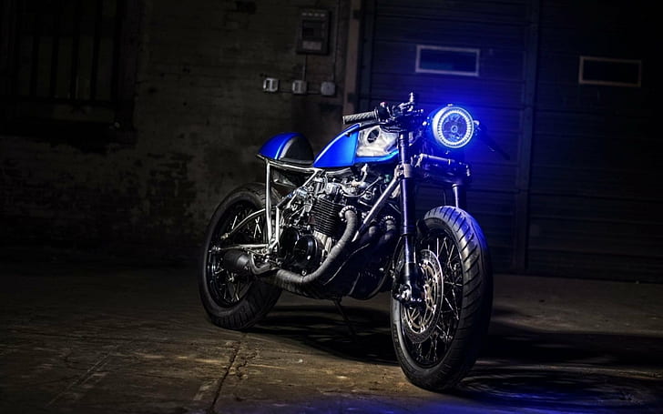 heavy bike blue led headlight digital lighting photography