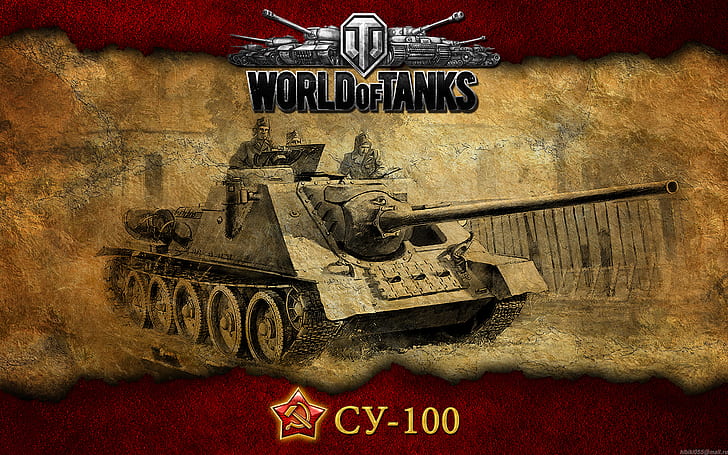 tank, USSR, tanks, WoT, SU-100, World of Tanks, PT-ACS HD wallpaper