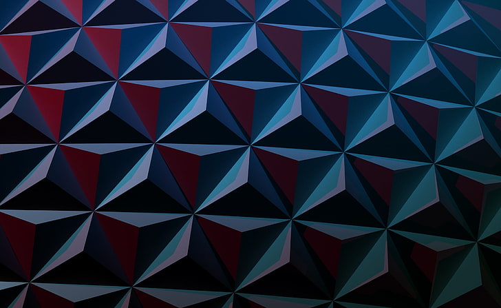 Epcot, Florida, USA, blue abstract geometric wallpaper, Architecture, HD wallpaper