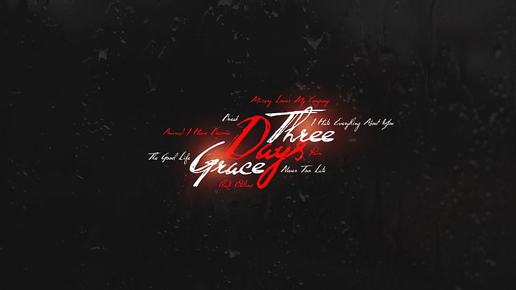 red and black text digital wallpaper, three days grace, lettering, HD wallpaper