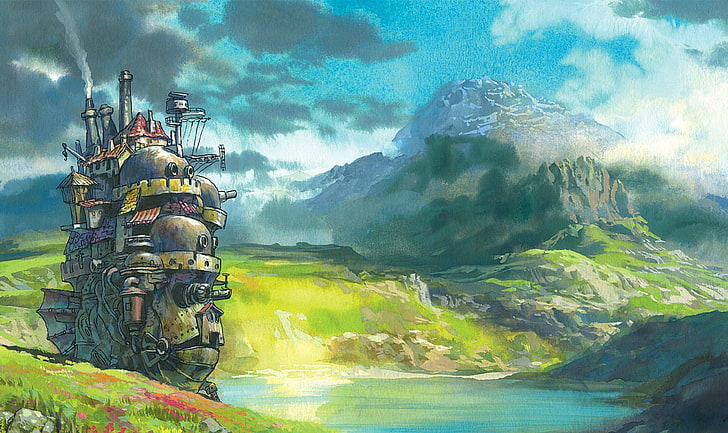fantasy art, artwork, Studio Ghibli, Howl's Moving Castle, anime