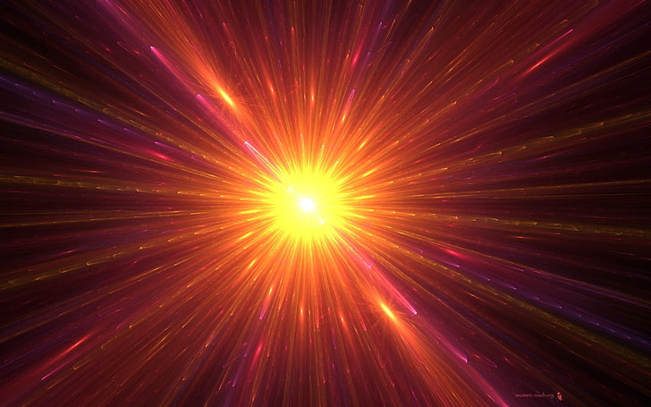 red light rays illustration, sun, striking, abstract, backgrounds, HD wallpaper