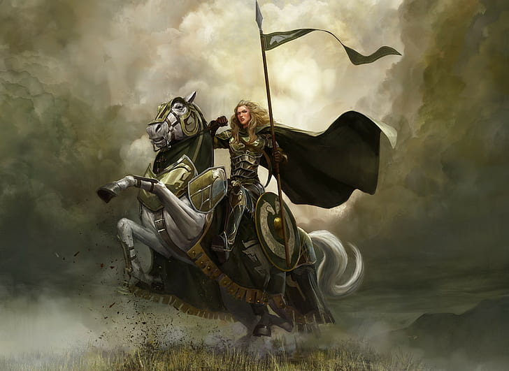 Warrior, Horse, Riding, HD wallpaper