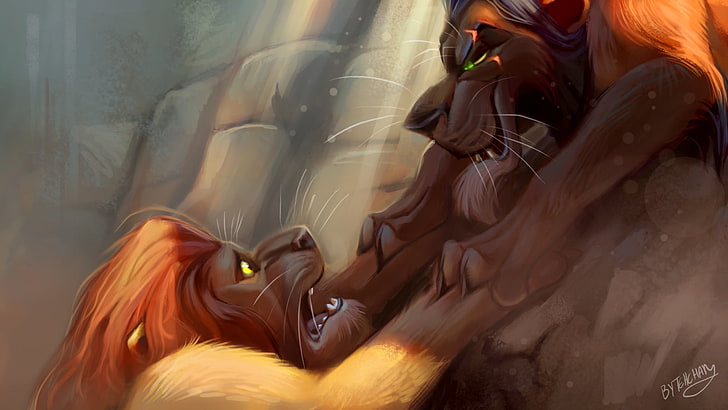 Lion King illustration, The Lion King, animals, Mufasa, movies