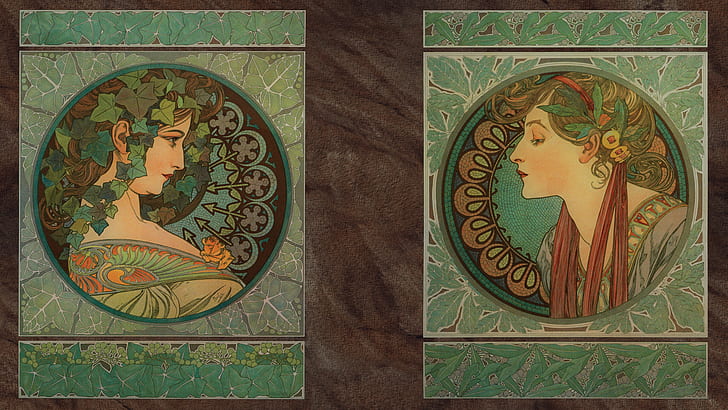 Traditional Artwork, Alphonse Mucha, fantasy girl, women