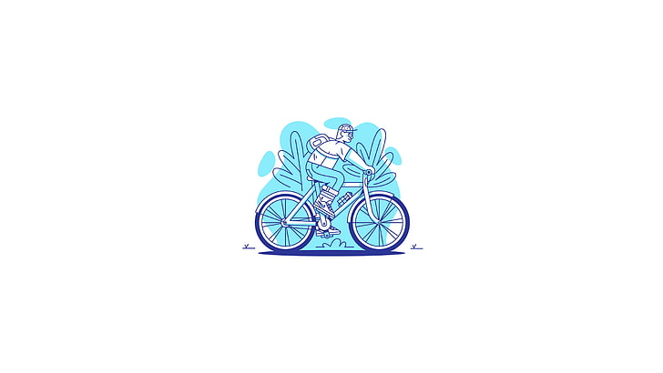graphic design, illustration, minimalism, bicycle, simple background, HD wallpaper
