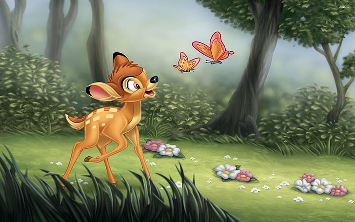 HD wallpaper: Bambi And Butterflies Disney Wallpaper Hd 2560×1600 |  Wallpaper Flare