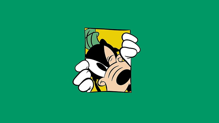 Goofey wallpaper, Minimalism, Green, Walt Disney, Goofy, Green Background