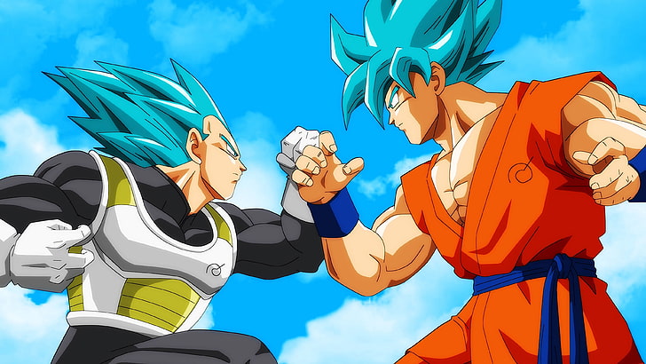 Dragon Ball Vegeta and Son Goku, Dragon Ball Super, Super Saiyan Blue, HD wallpaper