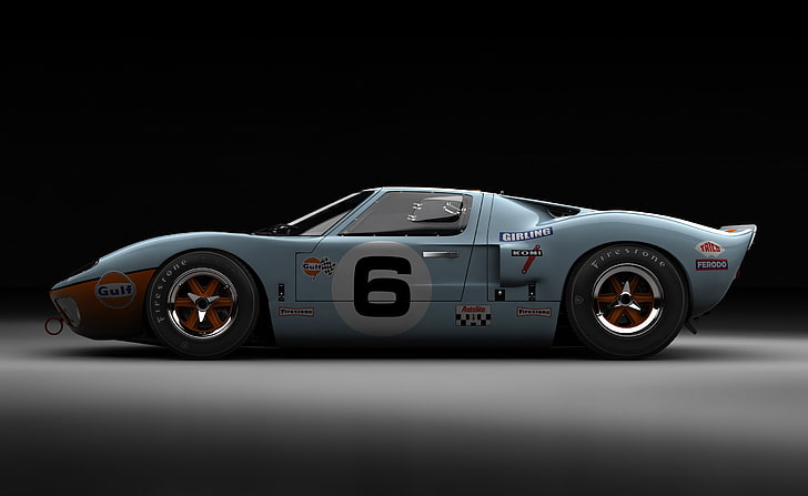 Ford GT40 Le Mans 1969, blue coupe, Motors, Classic Cars, mode of transportation