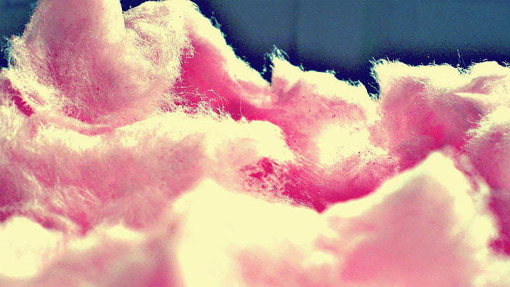 pink cotton candu, photography, cotton candy, close-up, no people, HD wallpaper
