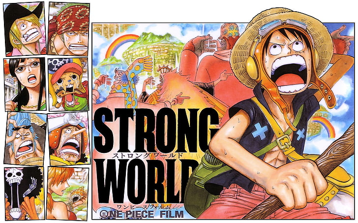 Strong World one piece poster, anime, Monkey D. Luffy, Sanji, HD wallpaper