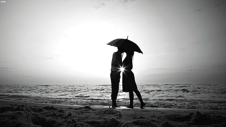 people, beach, Sun, umbrella, sea, men, women, HD wallpaper