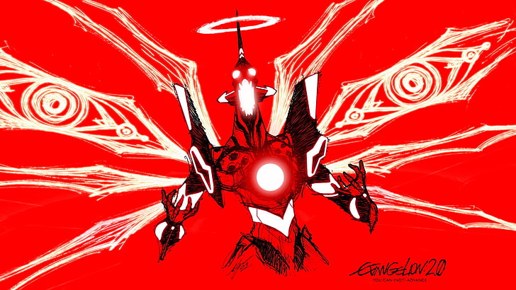 red and white character illustration, Neon Genesis Evangelion, HD wallpaper