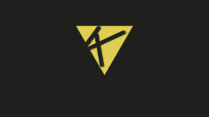 triangle, letter, yellow, minimalism, sign, communication, no people