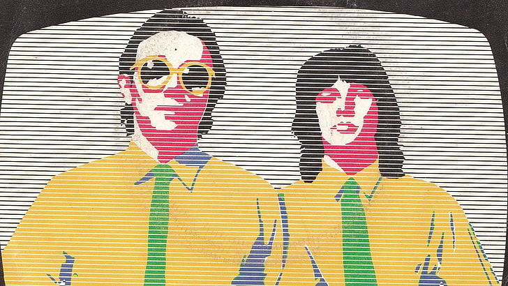 two men vector arts, buggles, graphics, picture, glasses, band, HD wallpaper