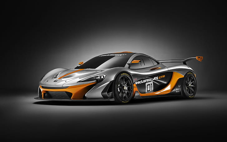 2014 McLaren P1 GTR Design Concept, black and orange maclaren gtr, HD wallpaper