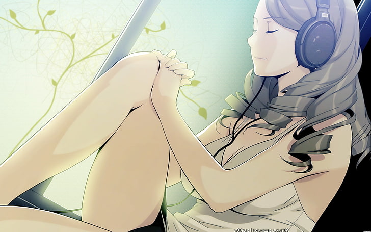 gray haired female anime character illustration, anime girls