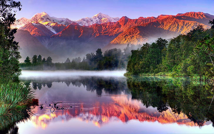 Westland Tai Poutini National Park Lake Matheson In New Zealand South Island Fox Glacier Township Cook Mountain Hd Wallpapers For Desktop 3840×2400, HD wallpaper