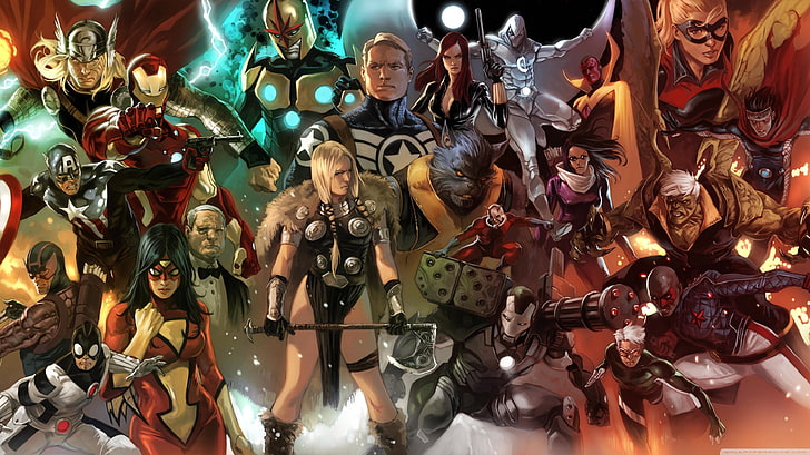 Marvel Iron Man illustration, Marvel Comics, Captain America, HD wallpaper