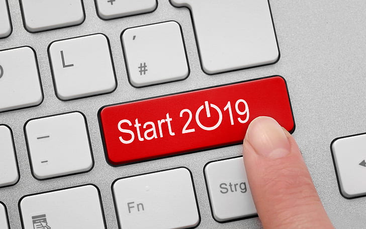New Year, 2019 (Year), fingers, keyboards, numbers, red