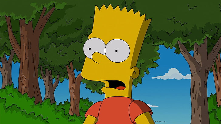 Bart Simpson, The Simpsons, tree, plant, sky, yellow, nature