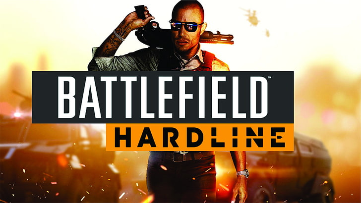 Battlefield Hardline poster, communication, text, western script